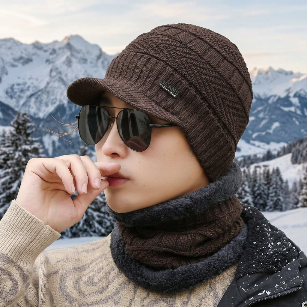 Fleece-Lined Thickened Winter Knit Beanie – Warm Dome Cap
