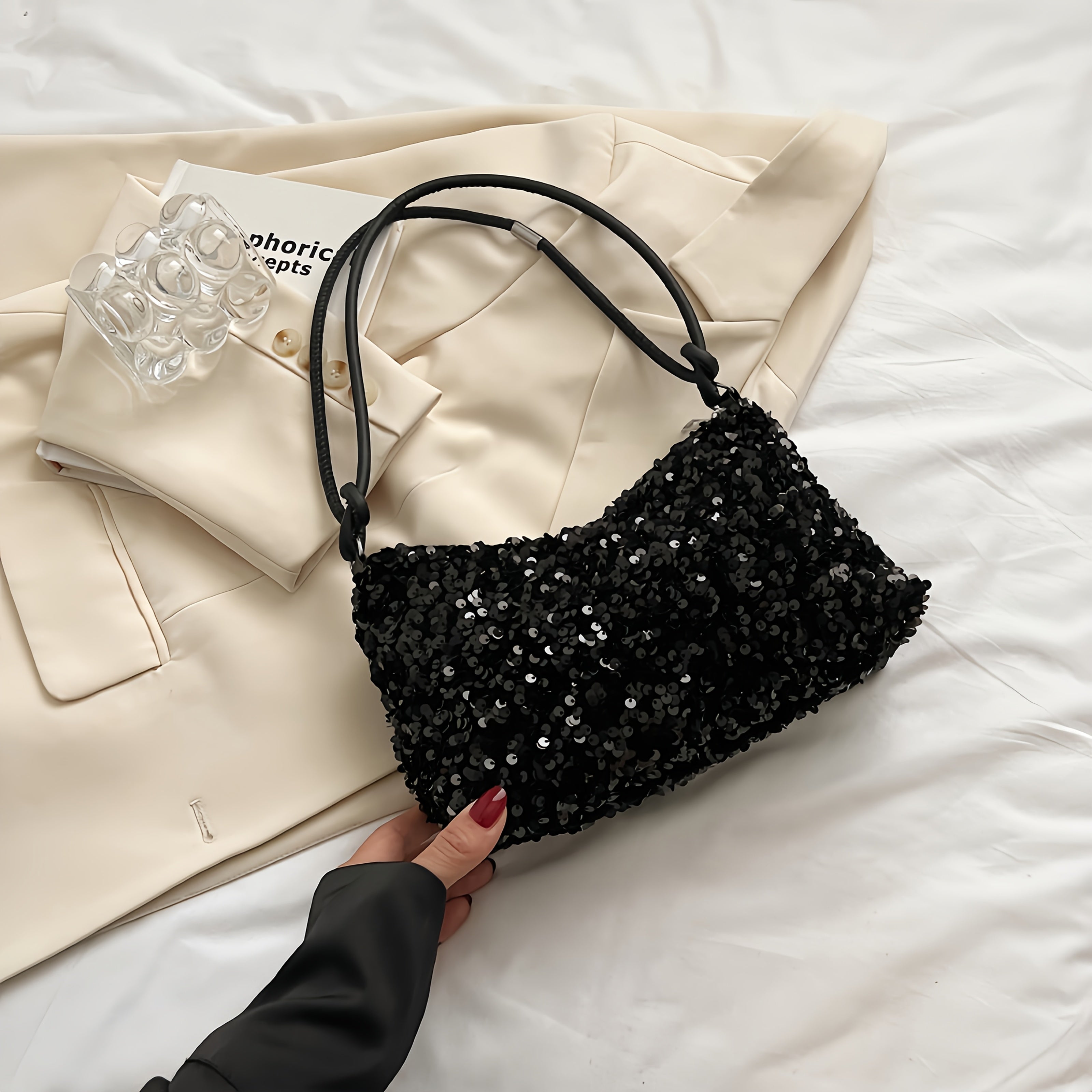 Sequin Shoulder Bag Stylish Spacious  EyeCatching