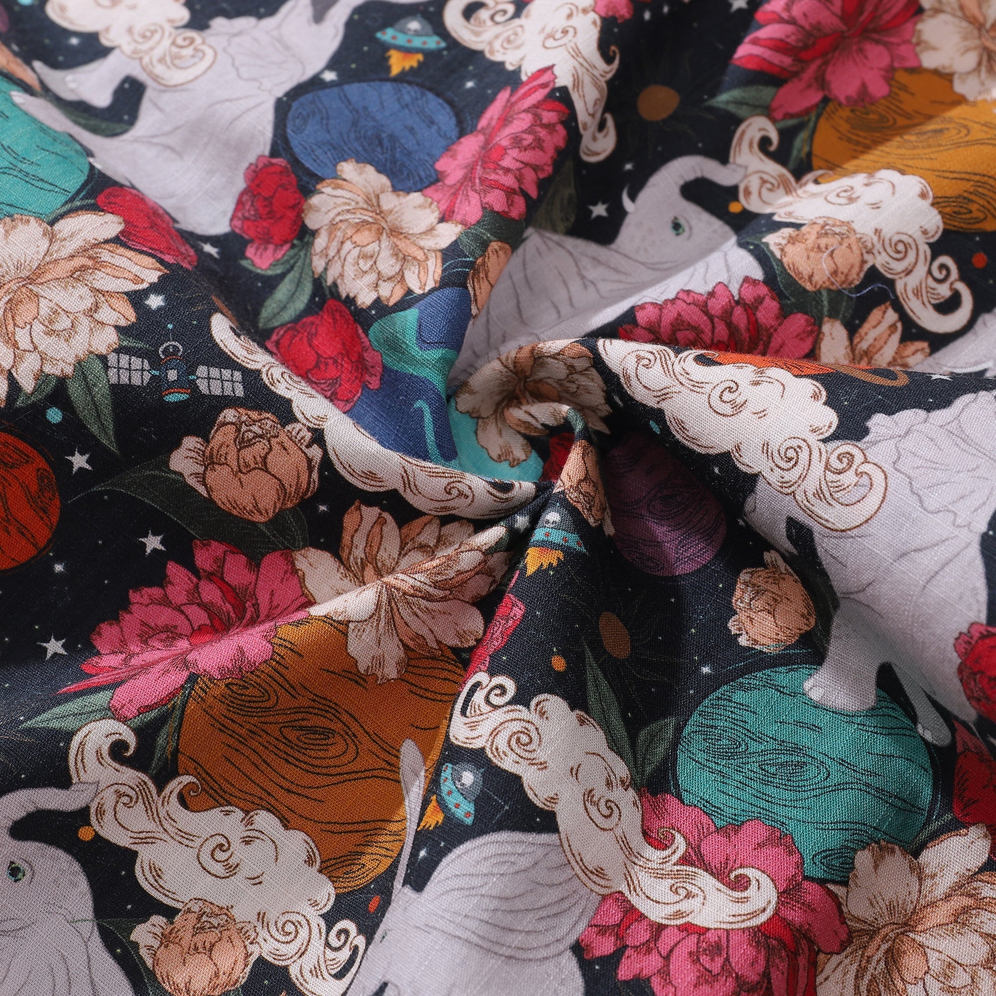 Men's Surrealist Space Short Sleeve Cotton Hawaiian Shirt