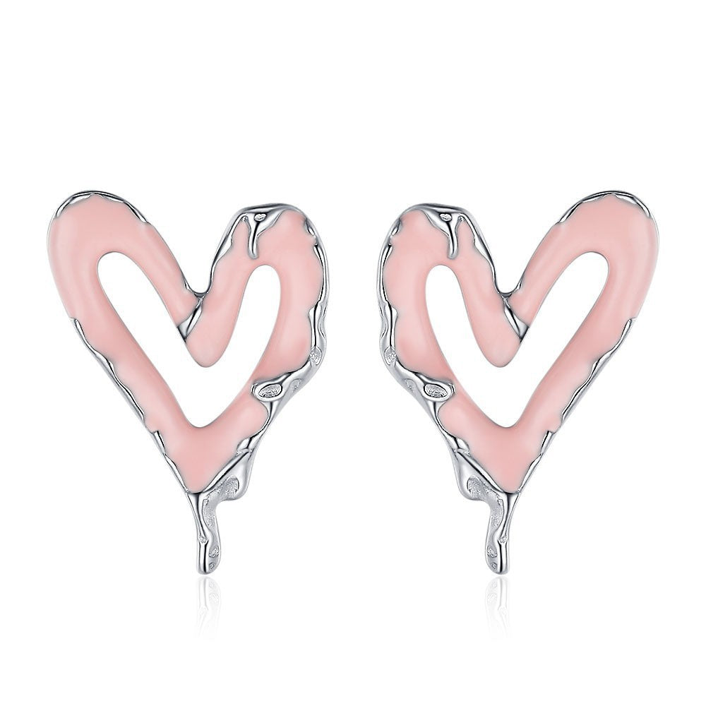 Fashionable And Versatile White Copper-Plated 925 Silver Earrings