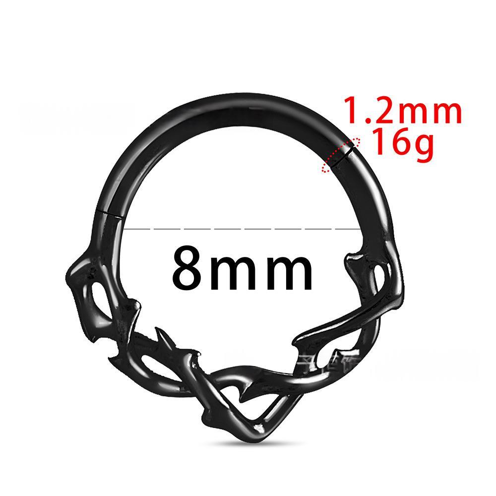 Personalized Titanium Thorn Lip Ring
