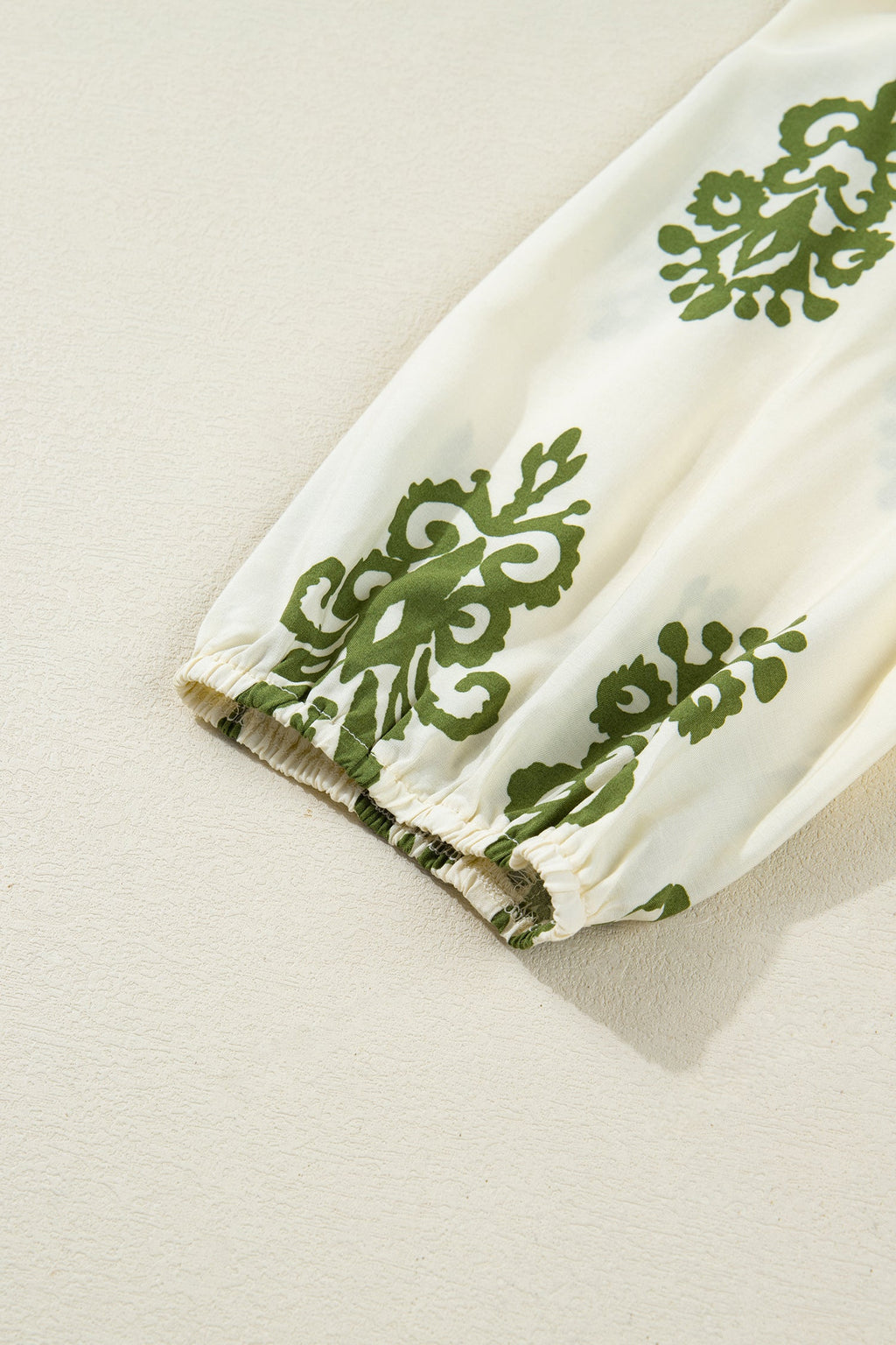 Tie V-Neck Puffy Half Sleeve Shirt