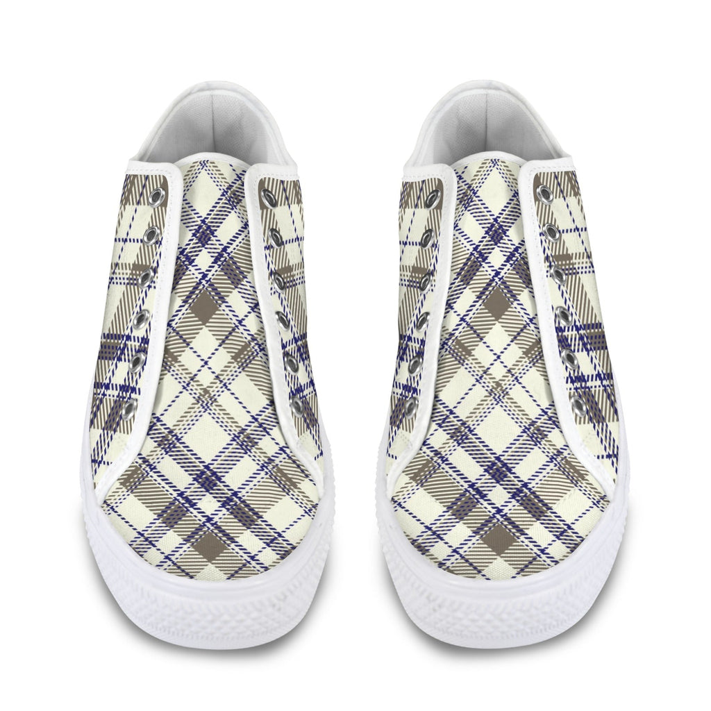 Women's Collegiate Plaid Canvas Low Top Sneakers - Image 4