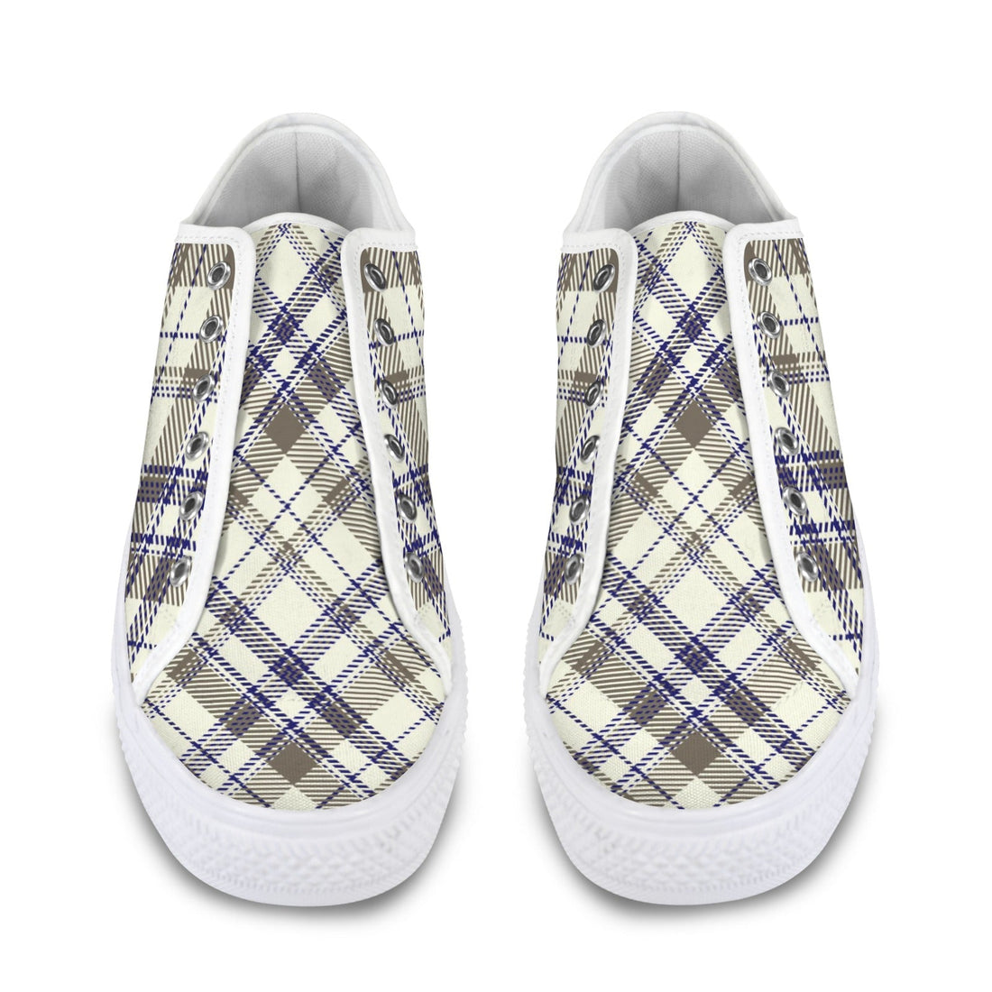 Women's Collegiate Plaid Canvas Low Top Sneakers - Image 4