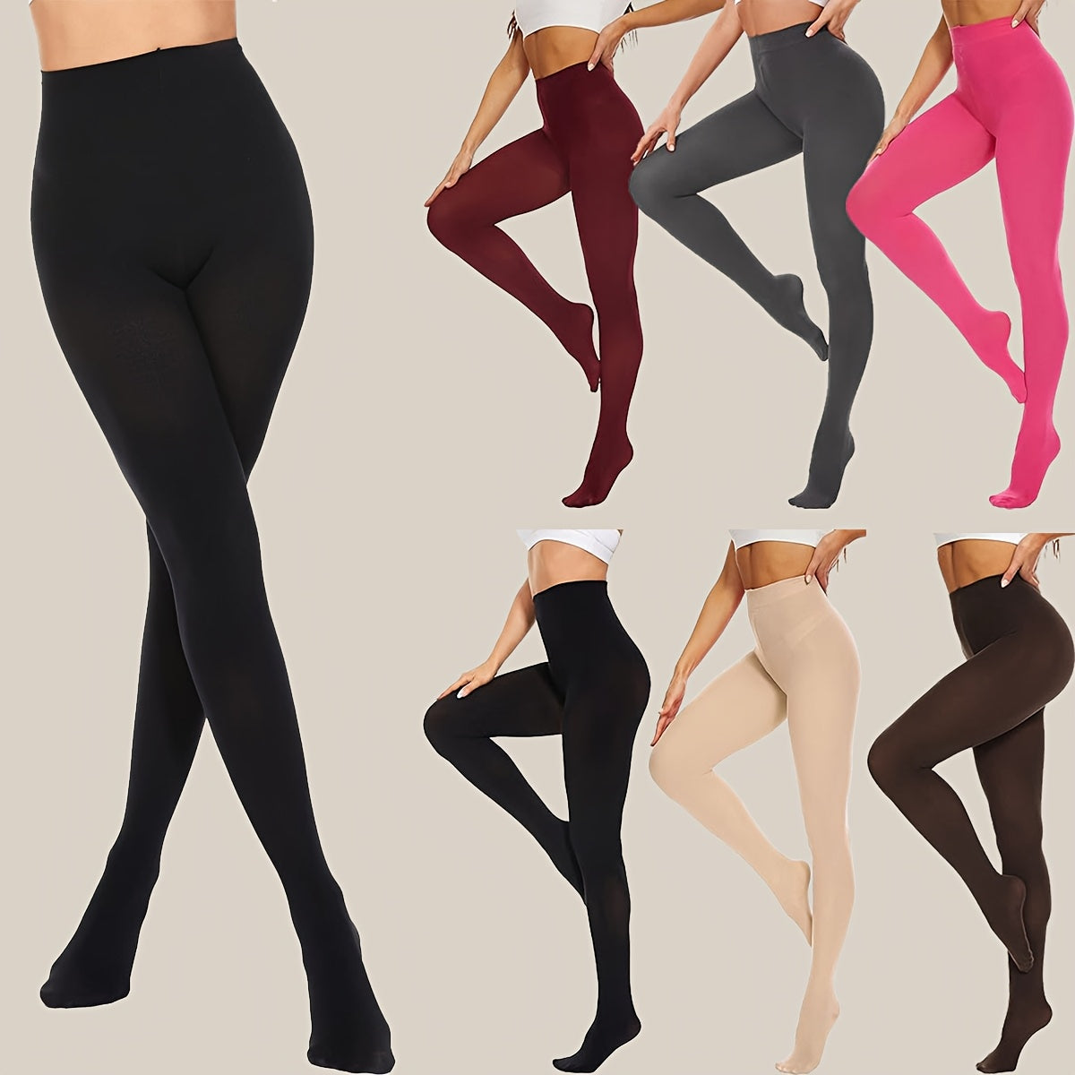 6 Pairs Ultra Stretch Opaque 80D High Waist Tights