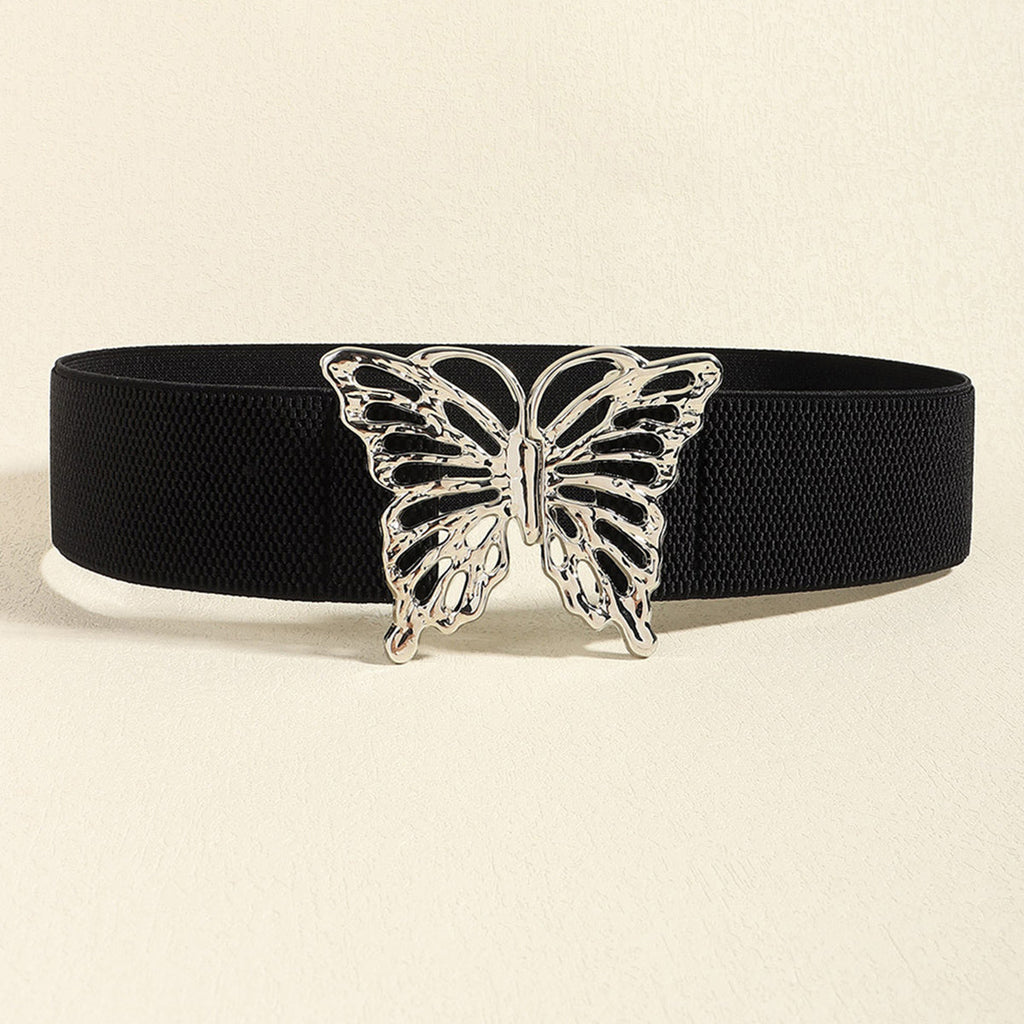 Butterfly Alloy Buckle Elastic Belt | Statement Accessory