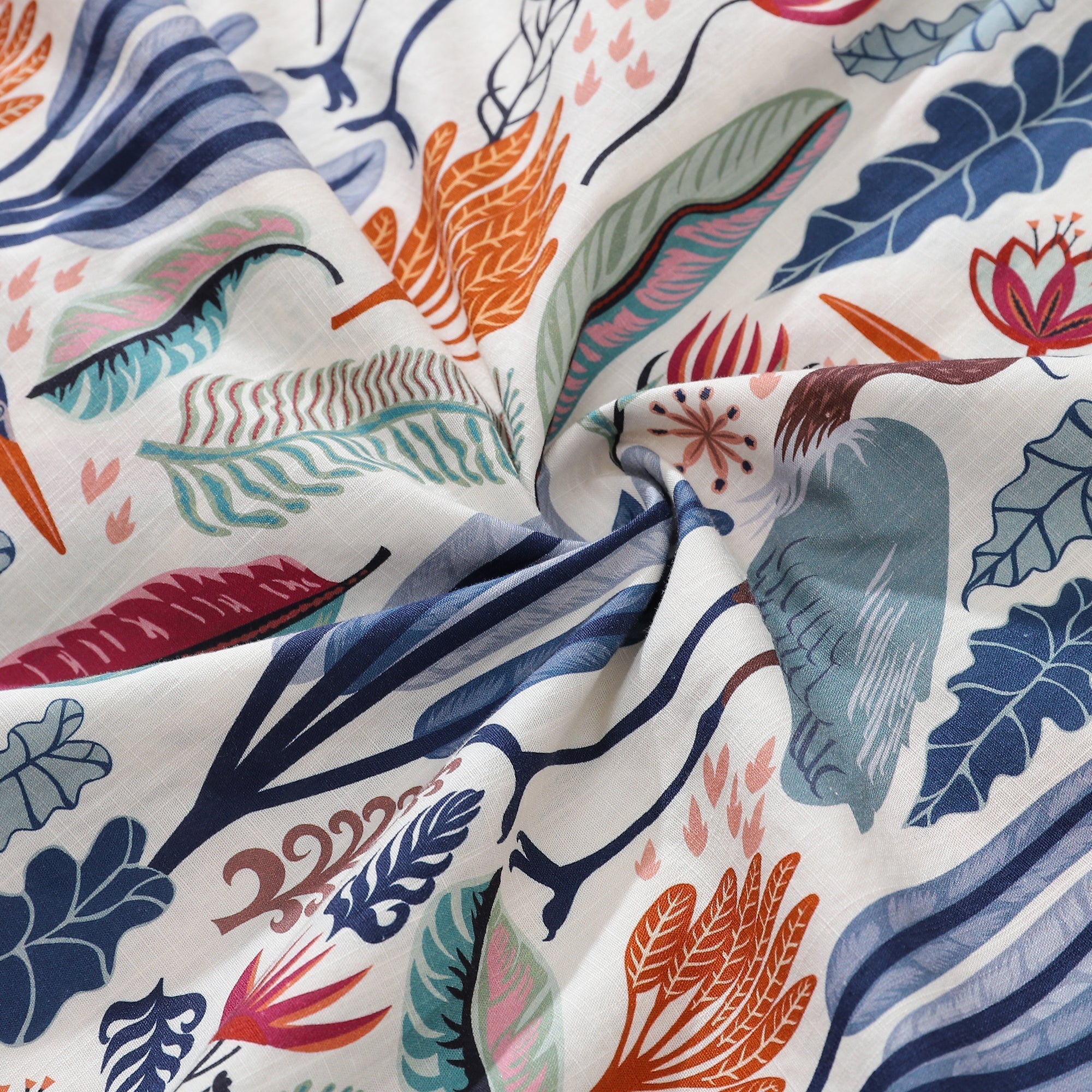 Men's Tropical Heron Print Hawaiian Shirt, 100% Cotton Camp Collar