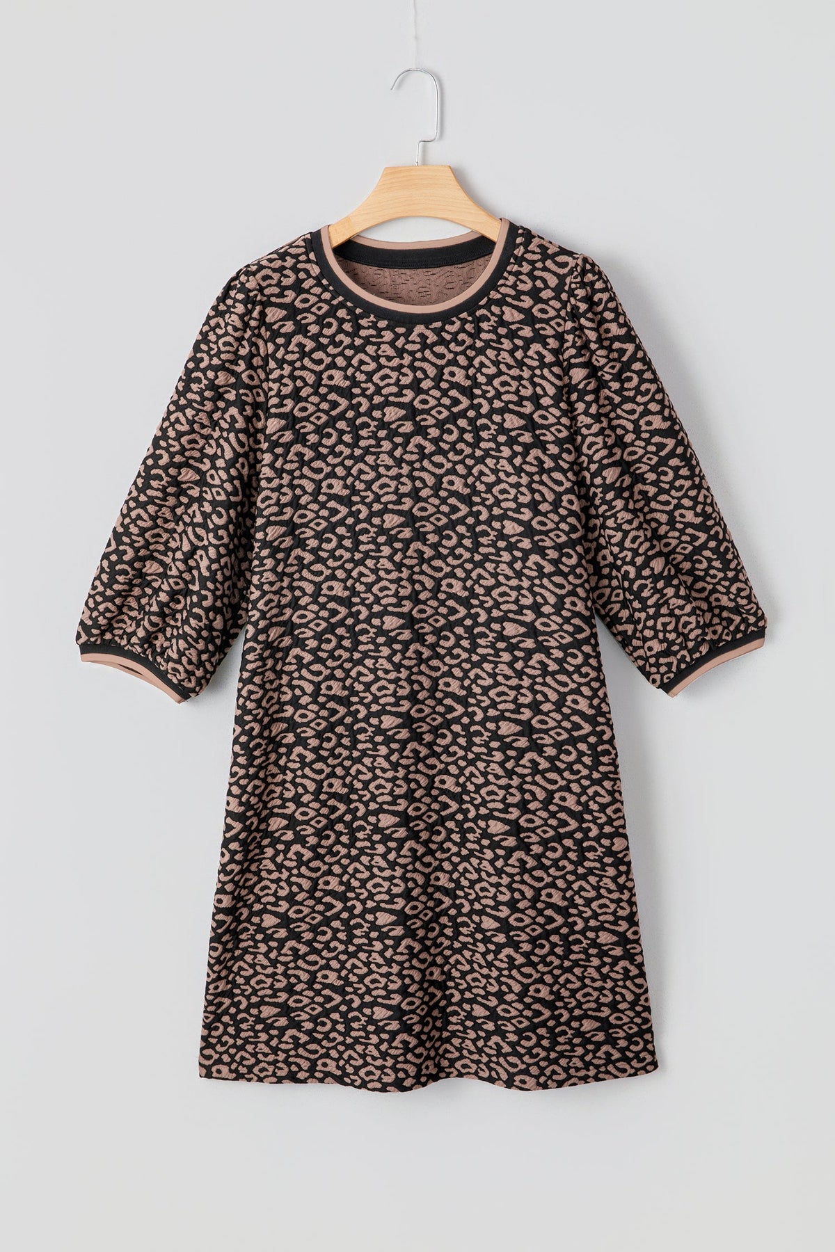 Leopard Bubble Sleeve Mini Dress