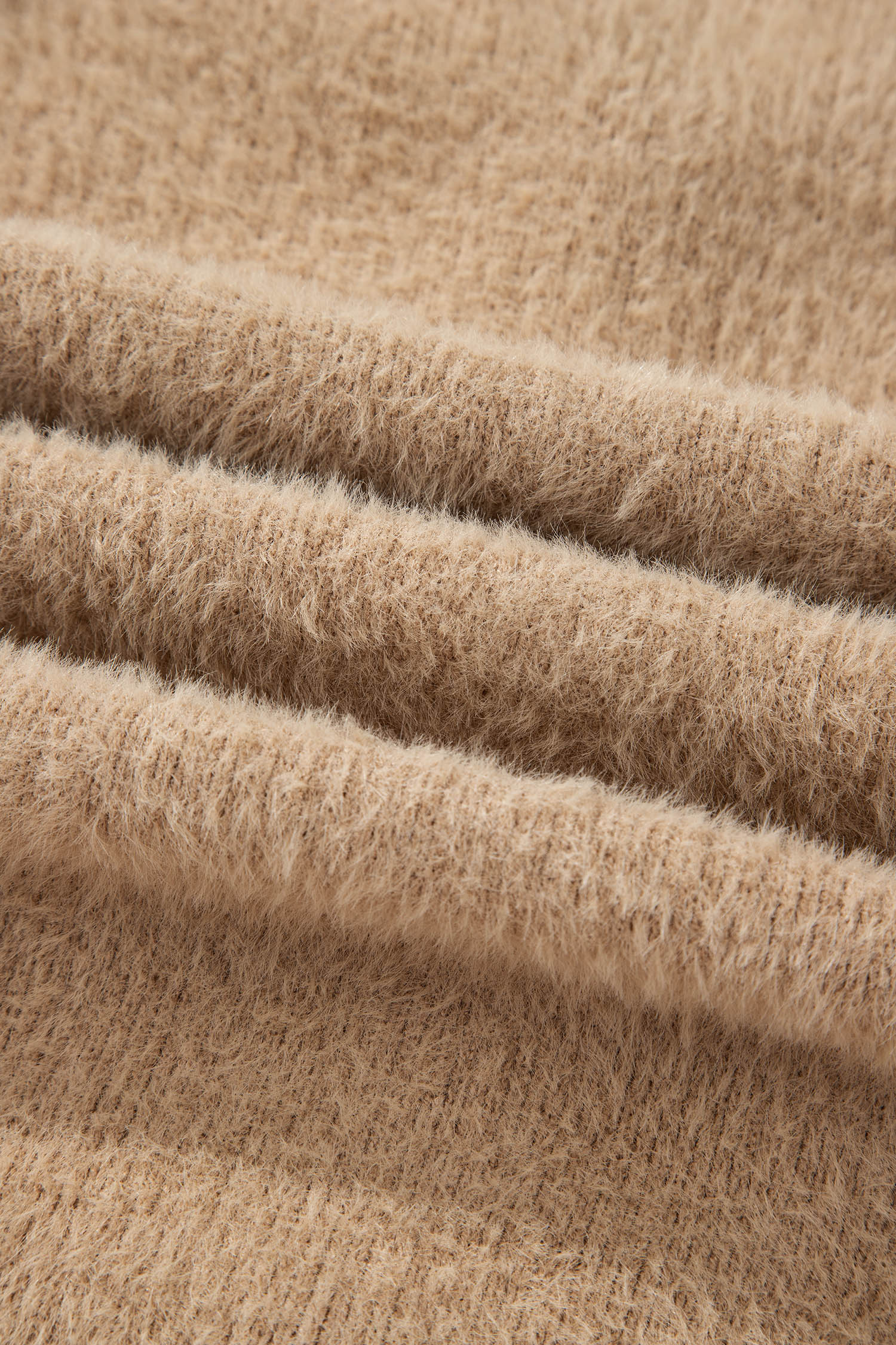 Solid Fuzzy Button-Front Cardigan