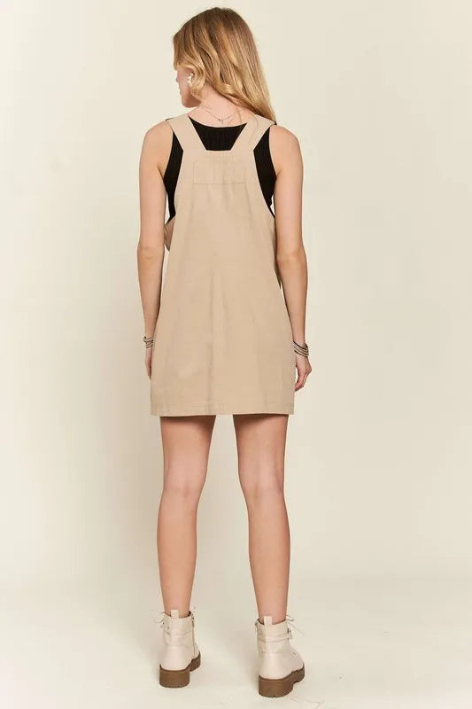 Adjustable Wide Strap Square Neck Overall Dress for Women