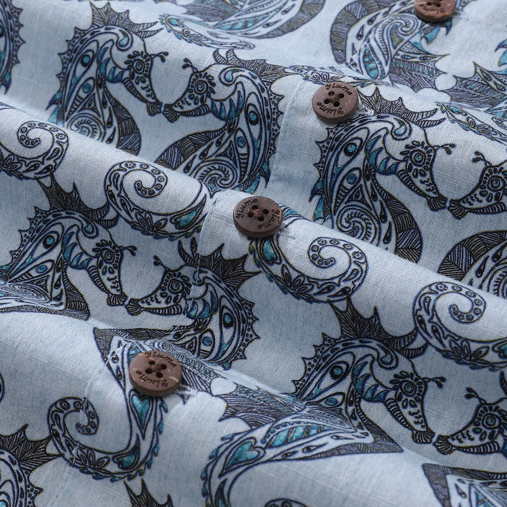 Men's Smile of the Sea Jellyfish Hawaiian Camp Collar Shirt