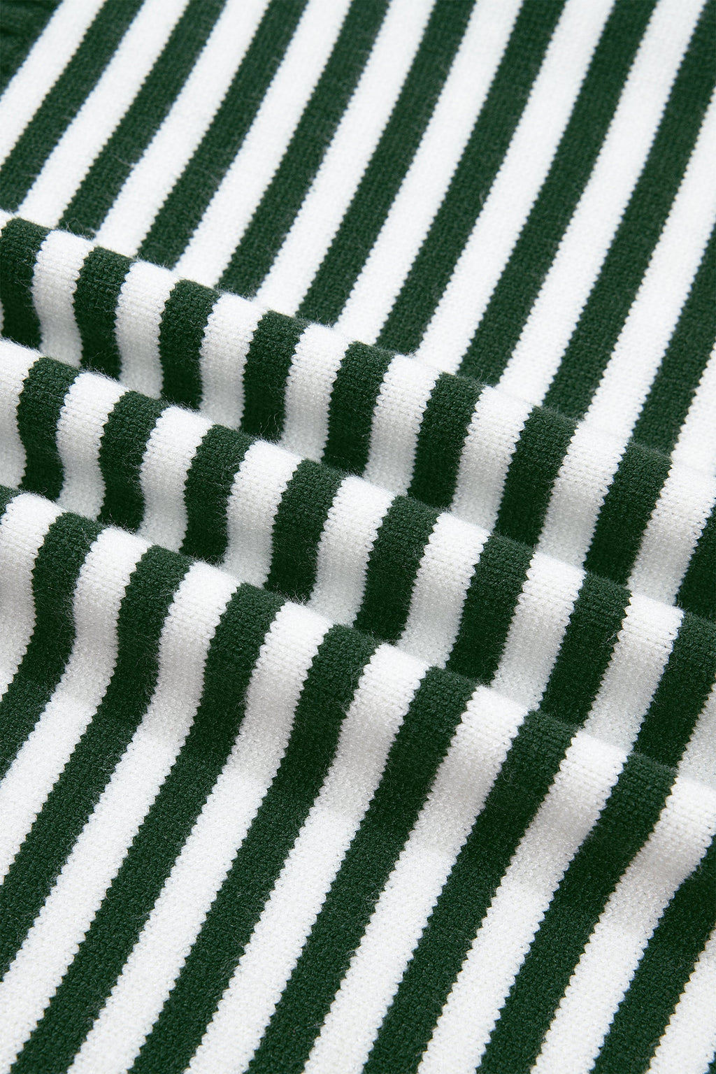 Stripe Button Placket Drop Shoulder Long Sleeve Sweater