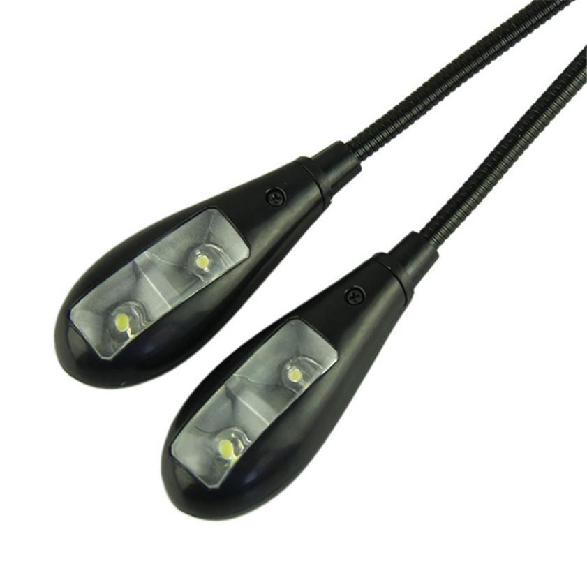 Double Gooseneck LED Clip-On Reading Light – Black Minimalist Lamp