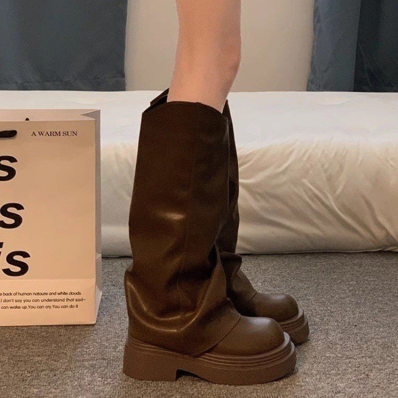 Women’s British Style Platform Boots for Autumn and Winter - Image 3
