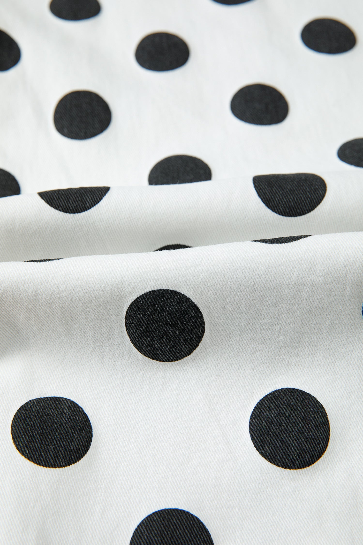 Polka Dot Denim Barrel Leg Jeans with Bow Pocket Details