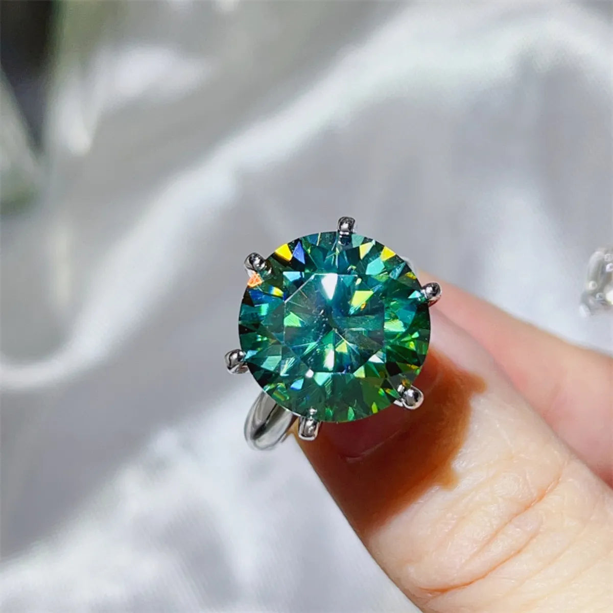 10 Carat Moissanite 925 Sterling Silver Ring