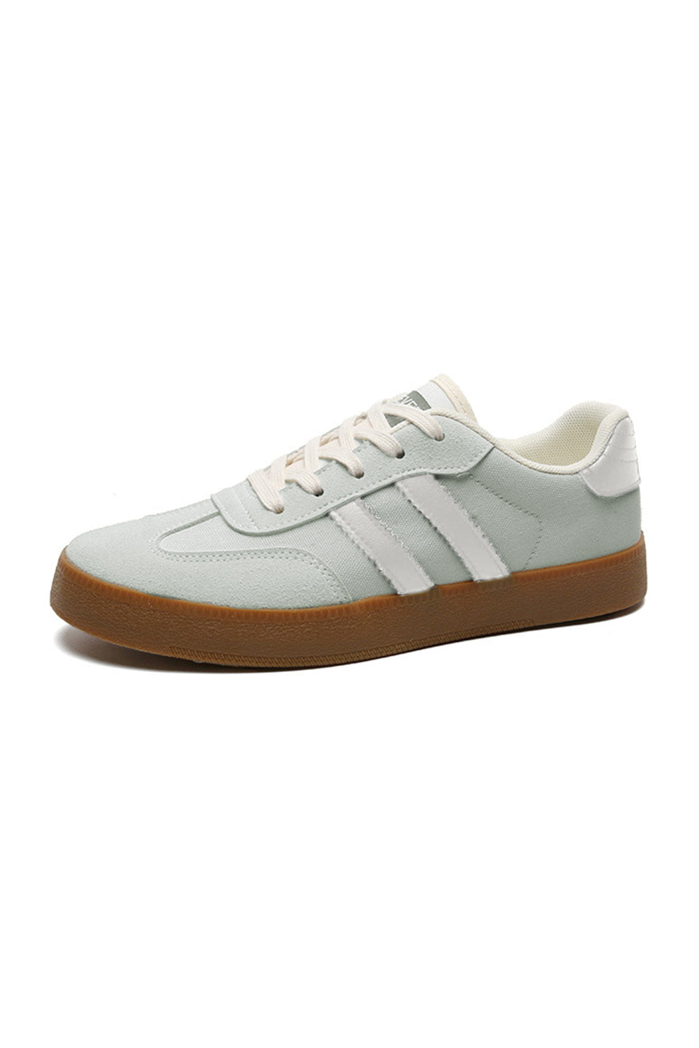 White Striped Lace Up Flat Sneakers Casual Retro Tennis Shoes - Image 22