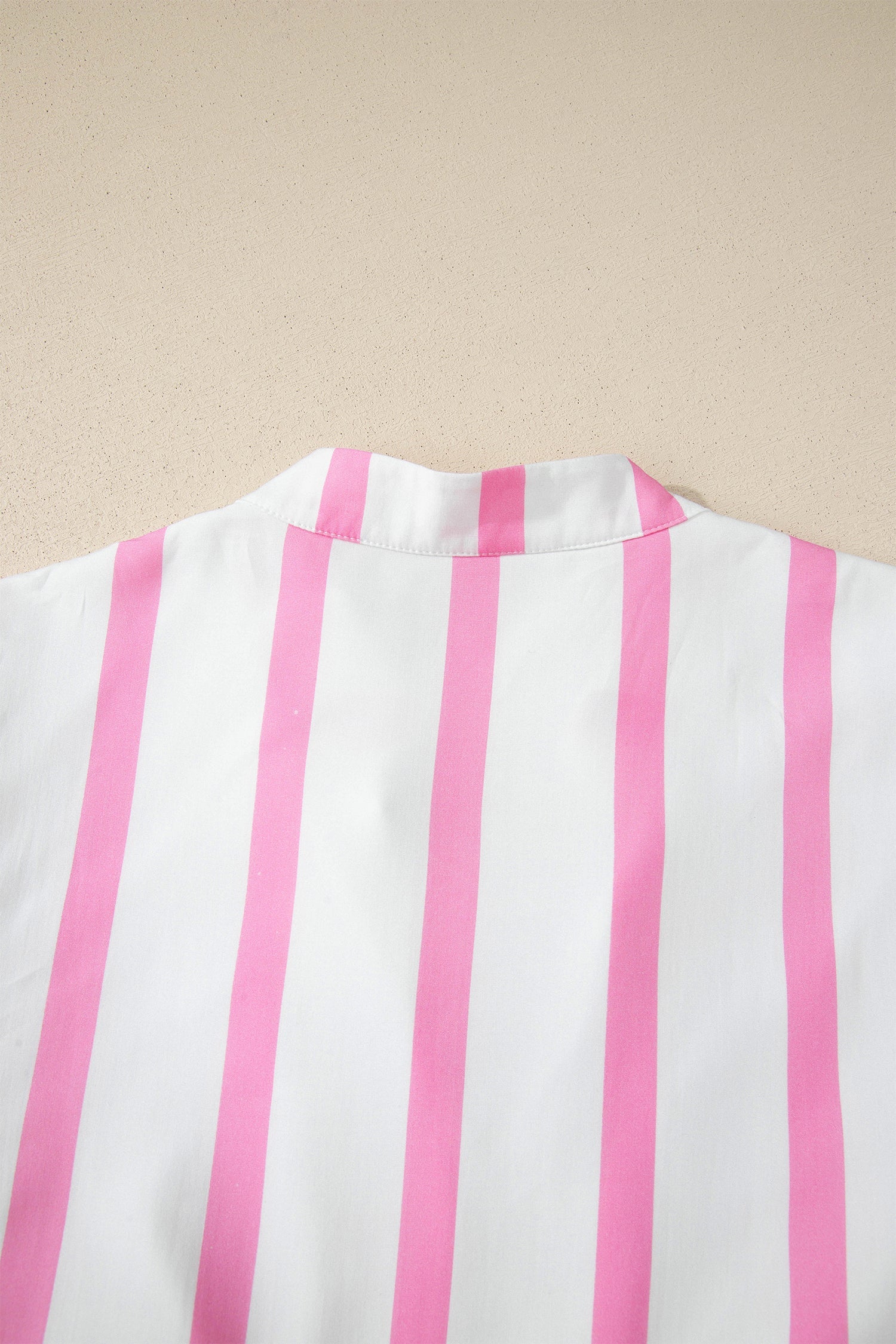 Elowen Striped Tiered V Neck Maxi Dress in Pink and White