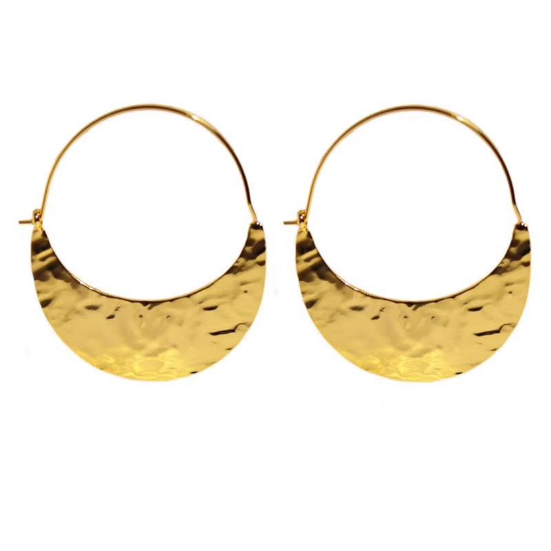 Women's Personalized 18k Gold-Plated Fan-Shaped Earrings