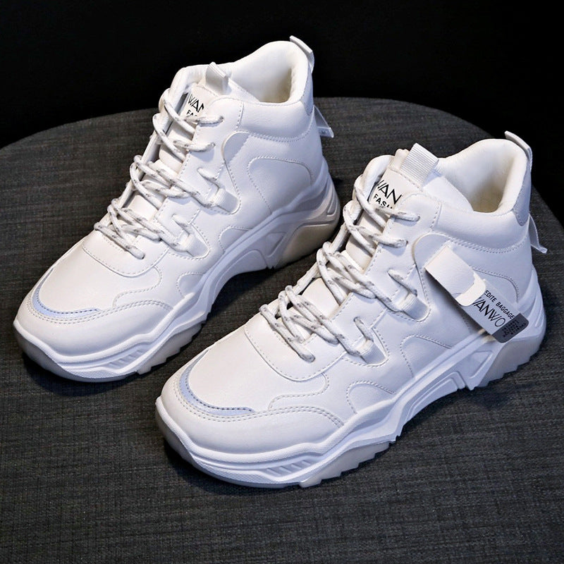 High-Top Sneakers for Women - White Athletic Shoes