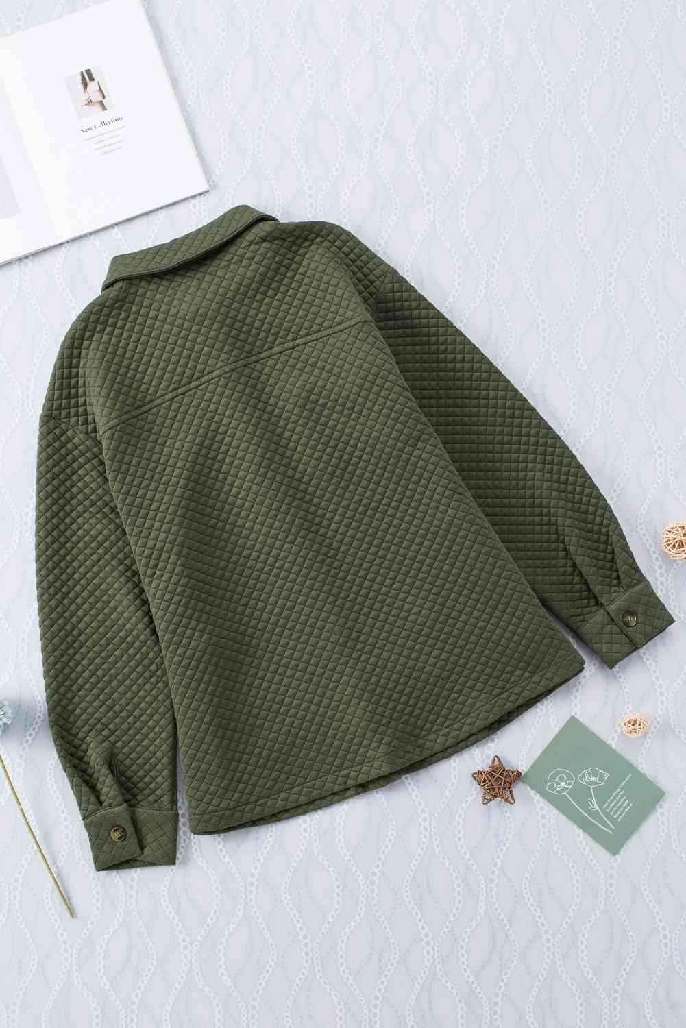 Classic Lightweight Button-Down Collared Jacket with Pockets