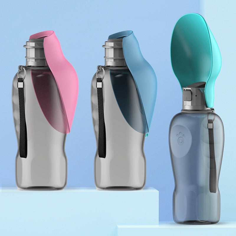 800ml Portable Dog Water Bottle & Foldable Bowl for Hiking