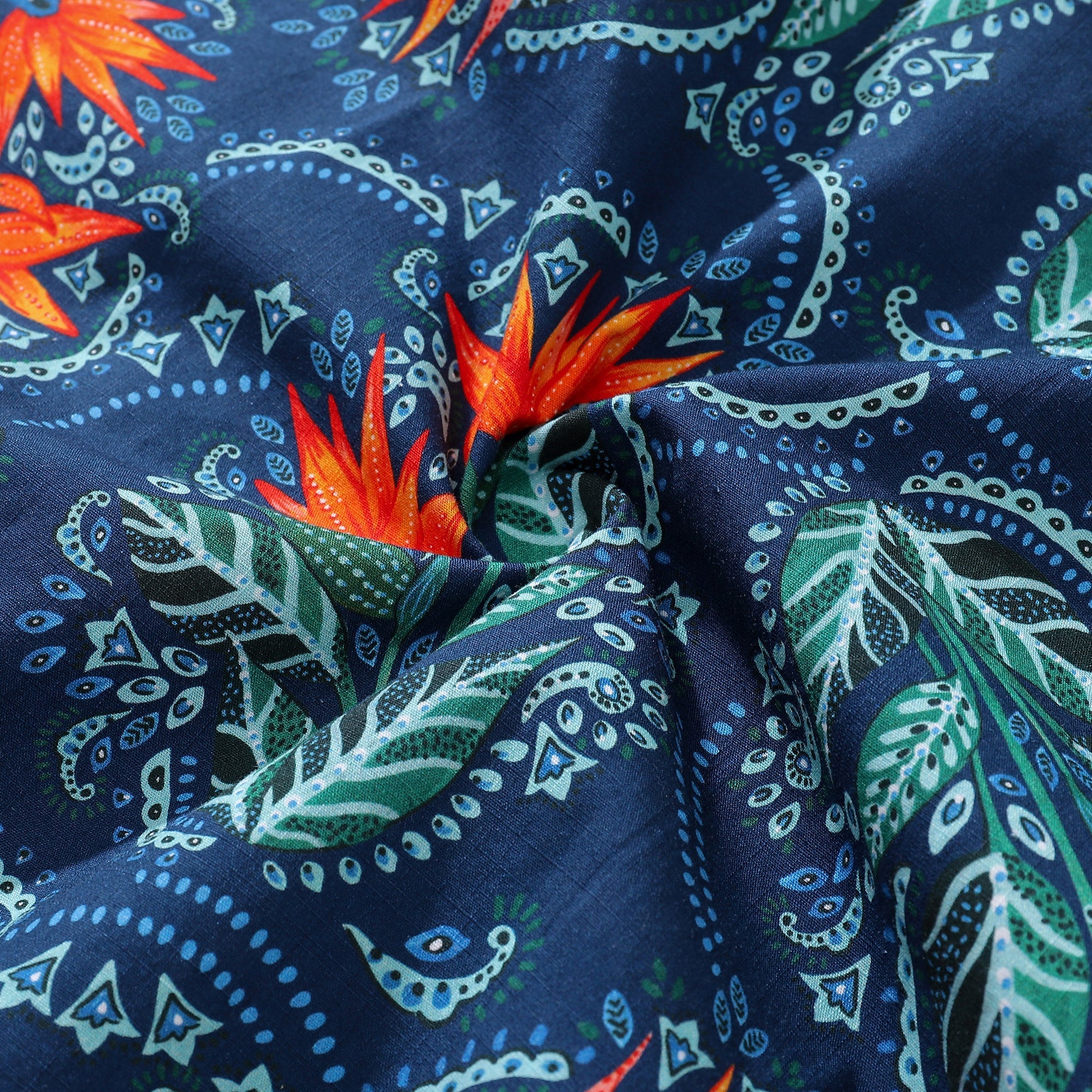 Birds of Paradise Short Sleeve Cotton Aloha Shirt By Fizah Malik
