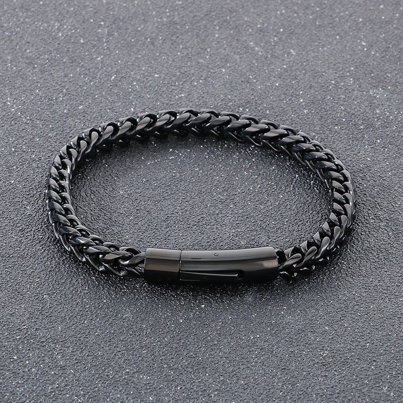 Men's Thick Cable Chain Bracelet, Minimalist Stainless Steel Jewelry
