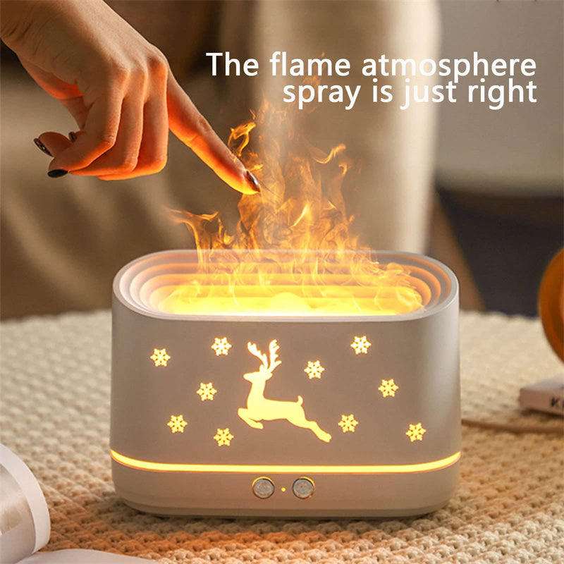 Elk Flame Humidifier & Essential Oil Diffuser with LED Atmosphere Lamp