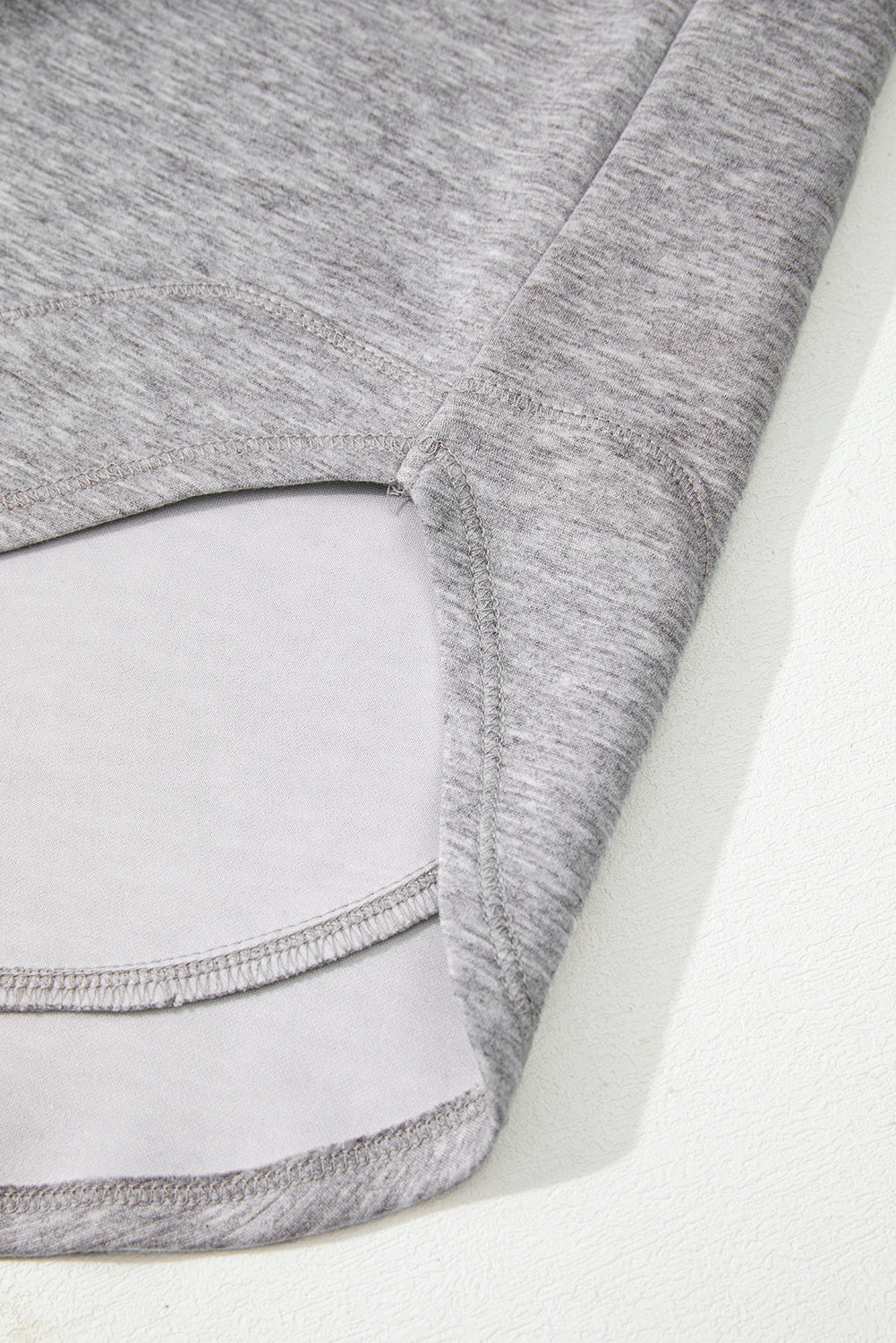 Zariyah Colorblock Patchwork Drawstring Hoodie in Gray and Navy - Image 4