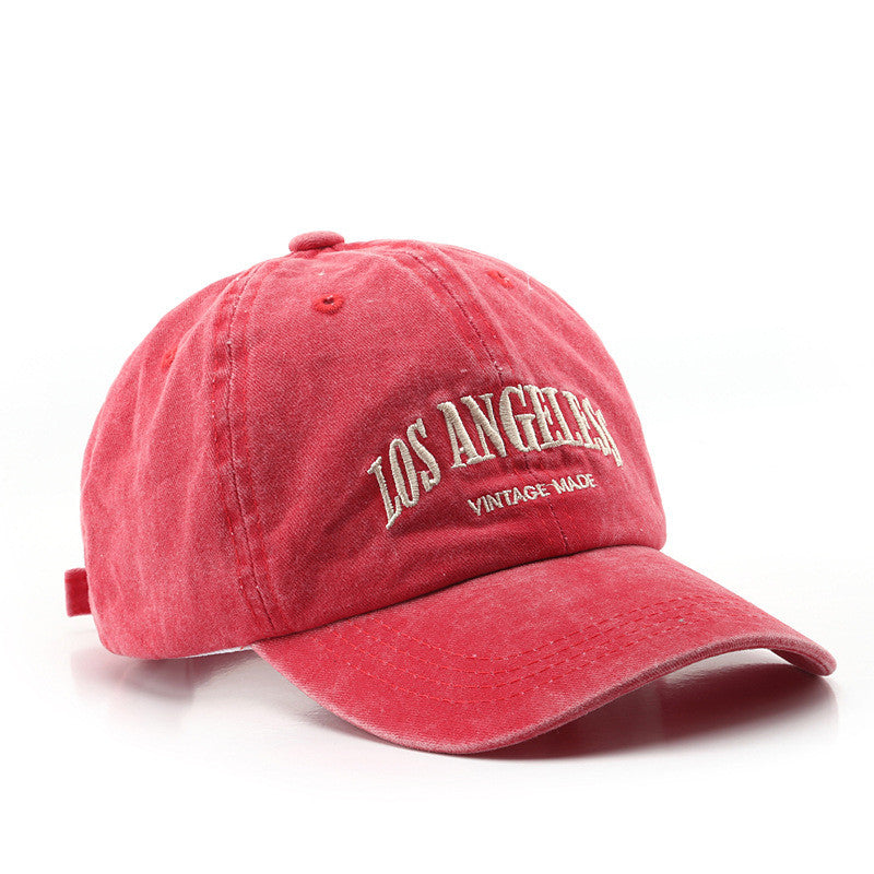 Distressed Satin Letter Embroidery Baseball Cap - Adjustable Unisex