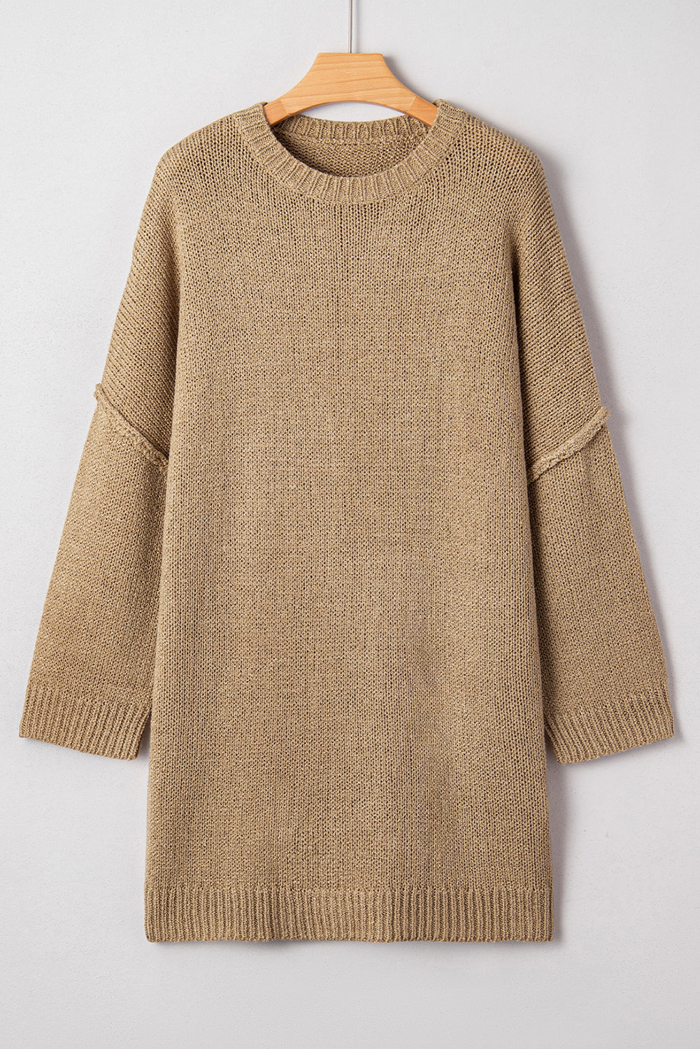 Laylani Drop Shoulder Slouchy Sweater in Camel and Tan
