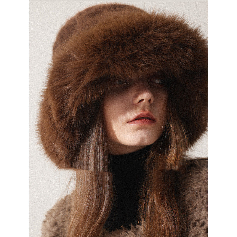 Women's Oversized Furry Fisherman Hat – Mongolian