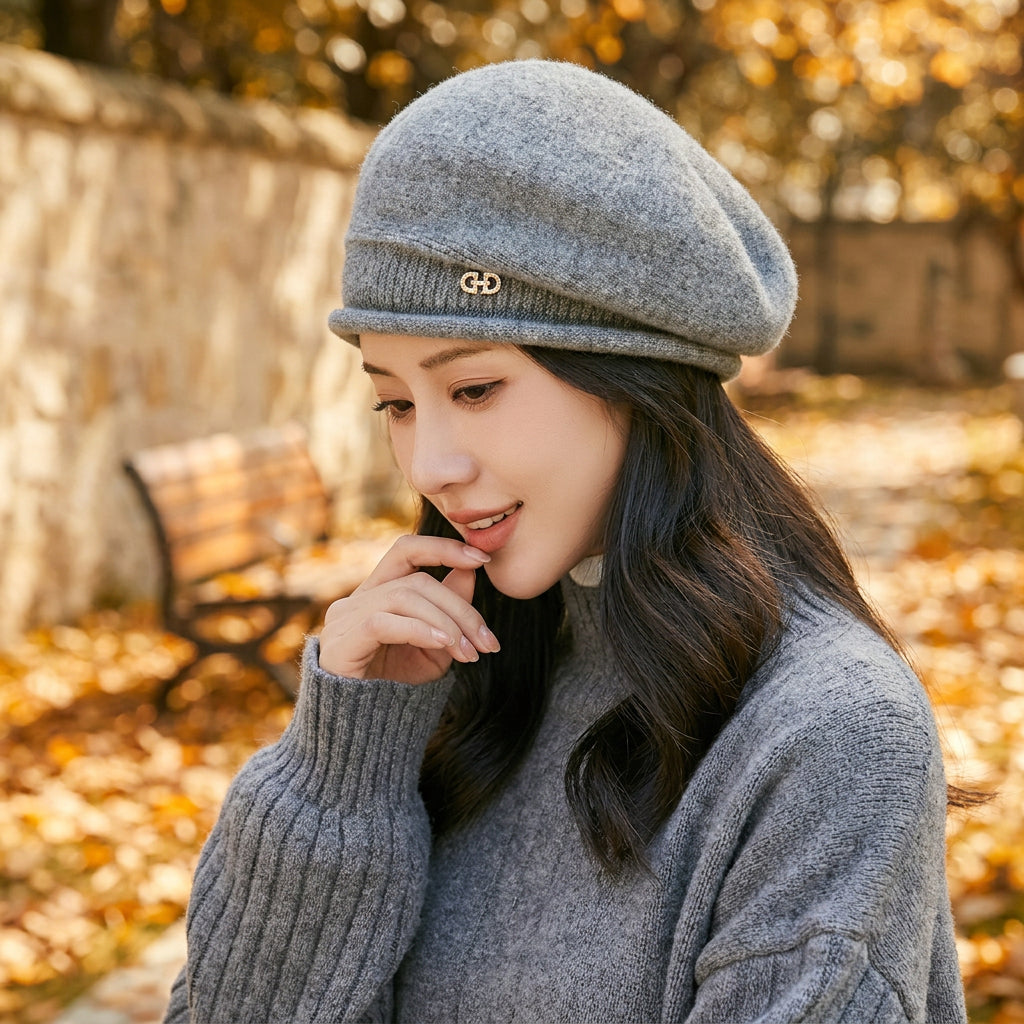 Women’s All-Match Knit Winter Hat – Dome Polyester Beanie