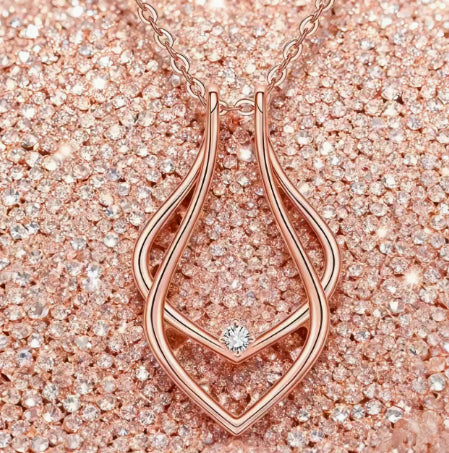 Minimalist Geometric Ring Holder Pendant Necklace for Women