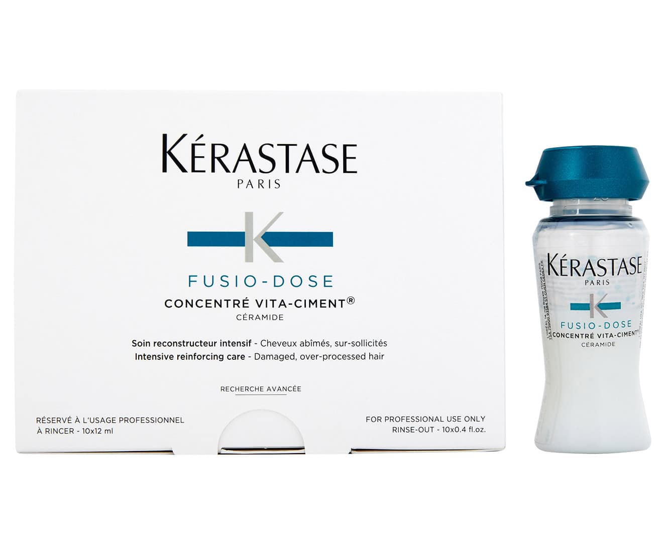 Kérastase Fusio-dose Concentré Vita-Ciment vials for professional hair treatment