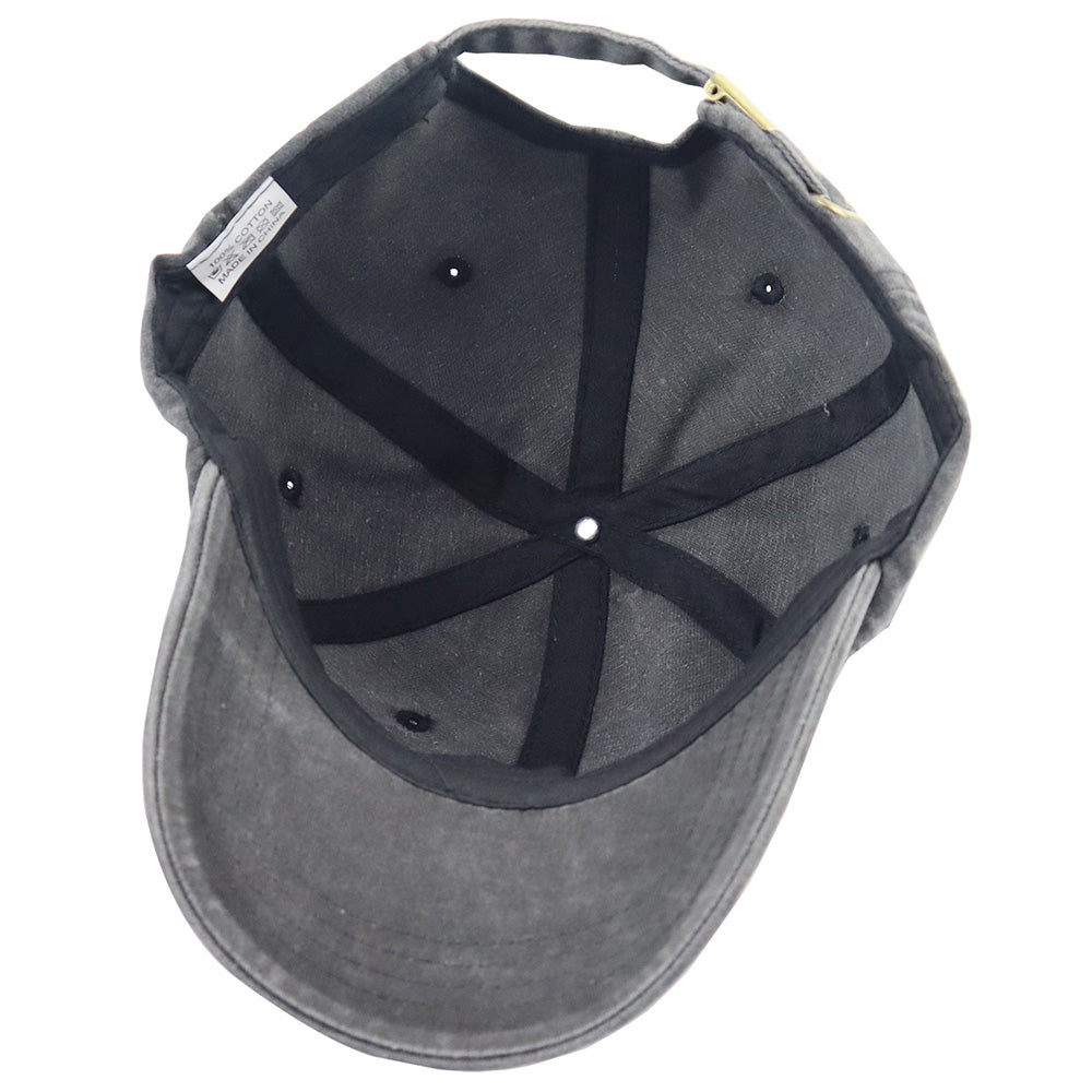 "Thankful Pumpkin" Embroidered Baseball Cap – Vintage Washed Black Hat