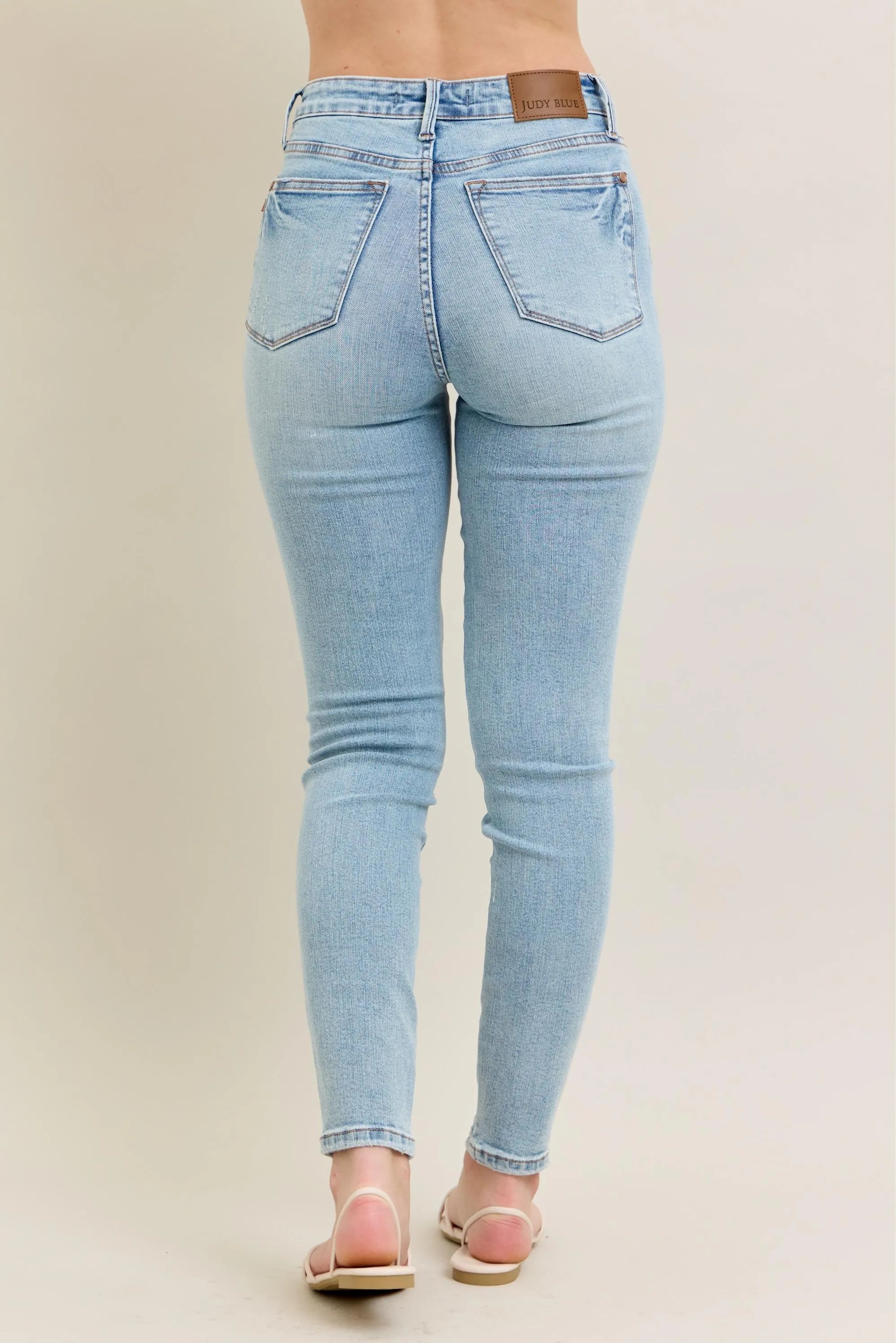 Judy Blue Full Size Mr Tummy Control Vintage Wash Skinny Jeans Plus Size