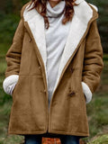 Women's Long Sleeve Hooded Toggle Jacket with Pockets