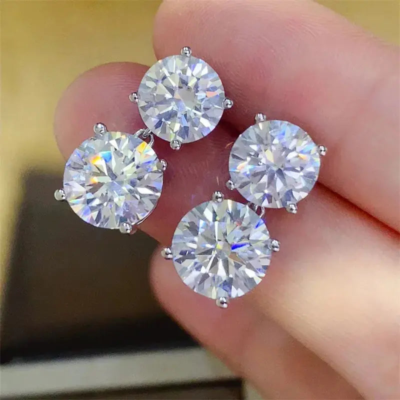 10 Carat Moissanite 925 Sterling Silver Earrings