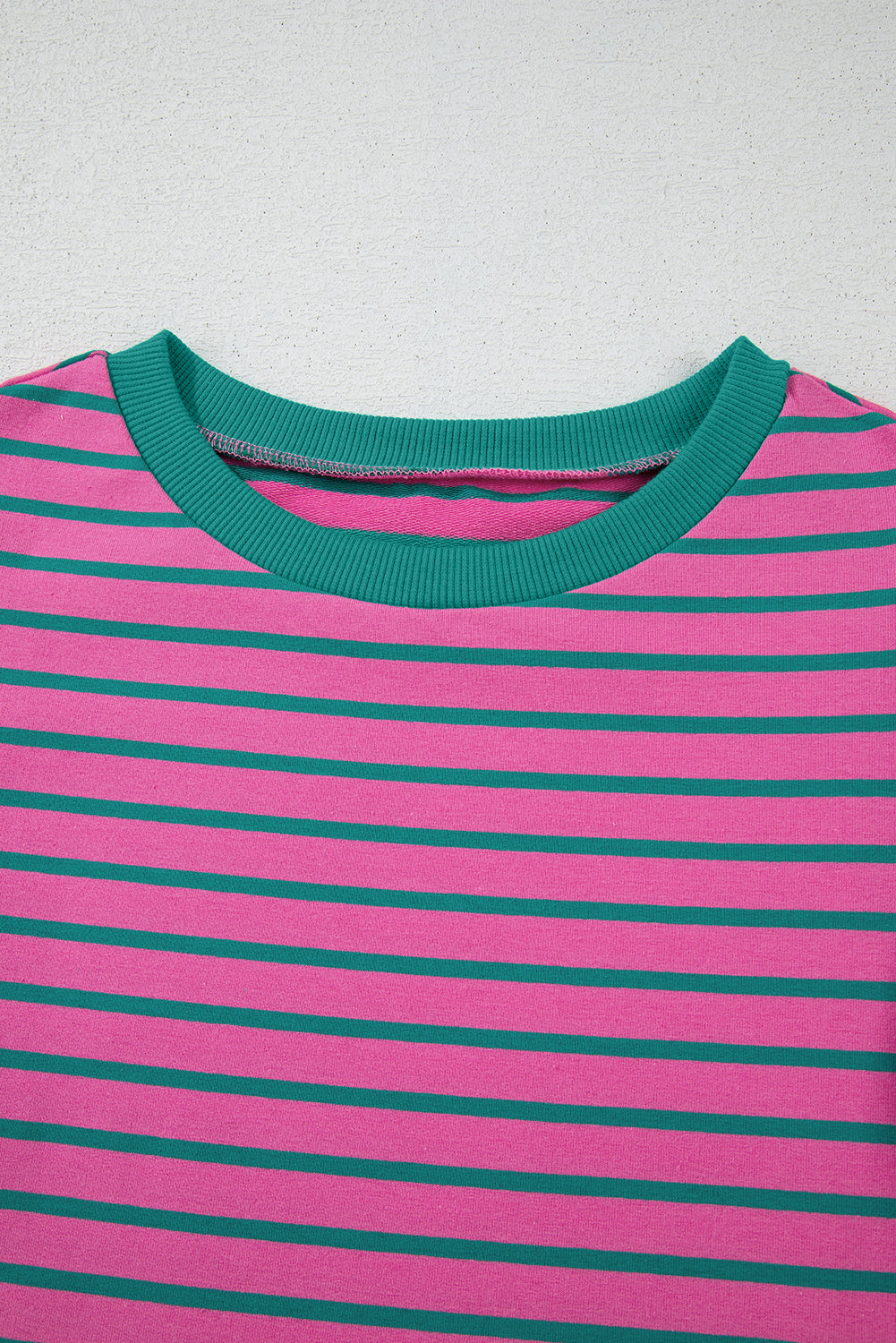 Stripe Colorblock Ruffle Sleeve Crewneck Blouse
