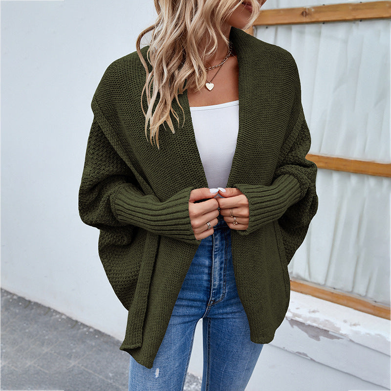 Oversized Navy Blue Batwing Cardigan