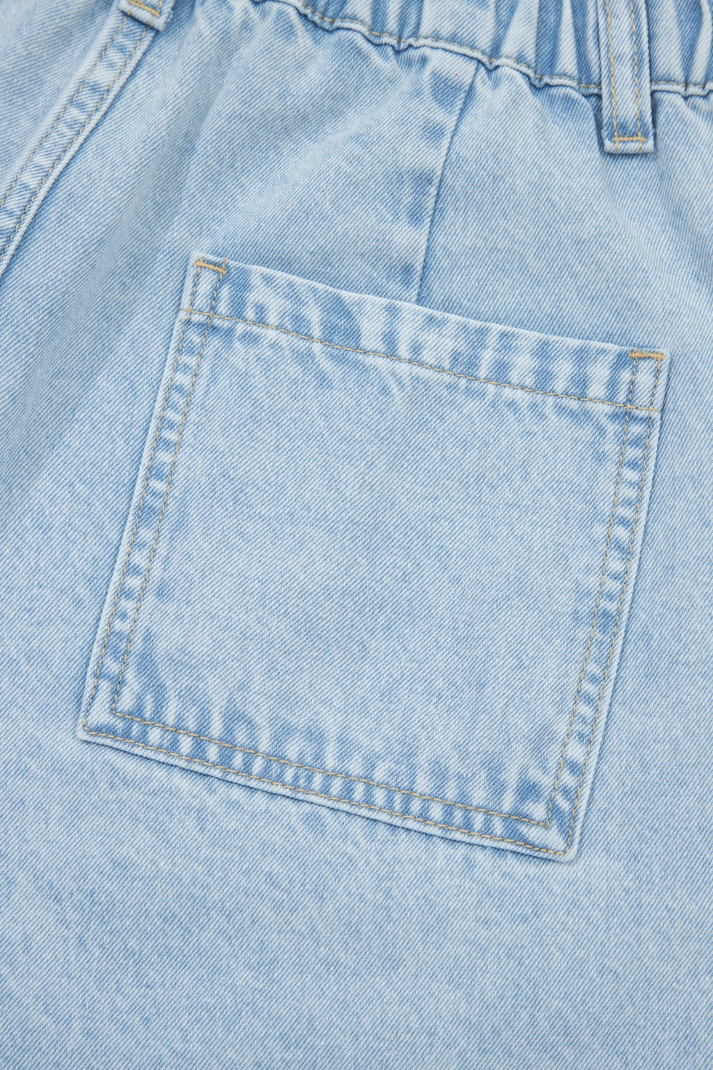 Beau Blue Studded Wide Leg Jeans with Side Slit & Frayed Hem