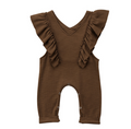 Solid Color Jumpsuit with Ruffled Sleeves