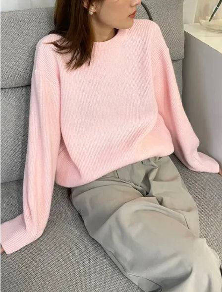 Women's Thick Ribbed Knit Crew Neck Sweater for Autumn Winter - Image 14