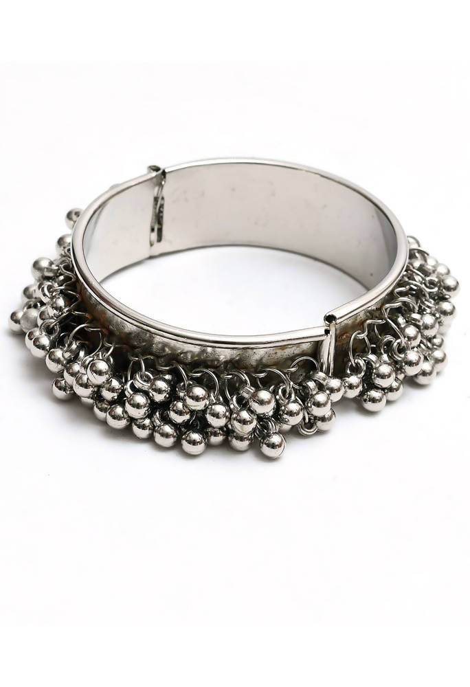 Oxidised Silver-Plated Ghungroo Bracelet for Ethnic Party Wear