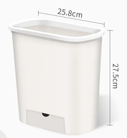 Wall-Mounted Kitchen Trash Can and Organizer Shelf
