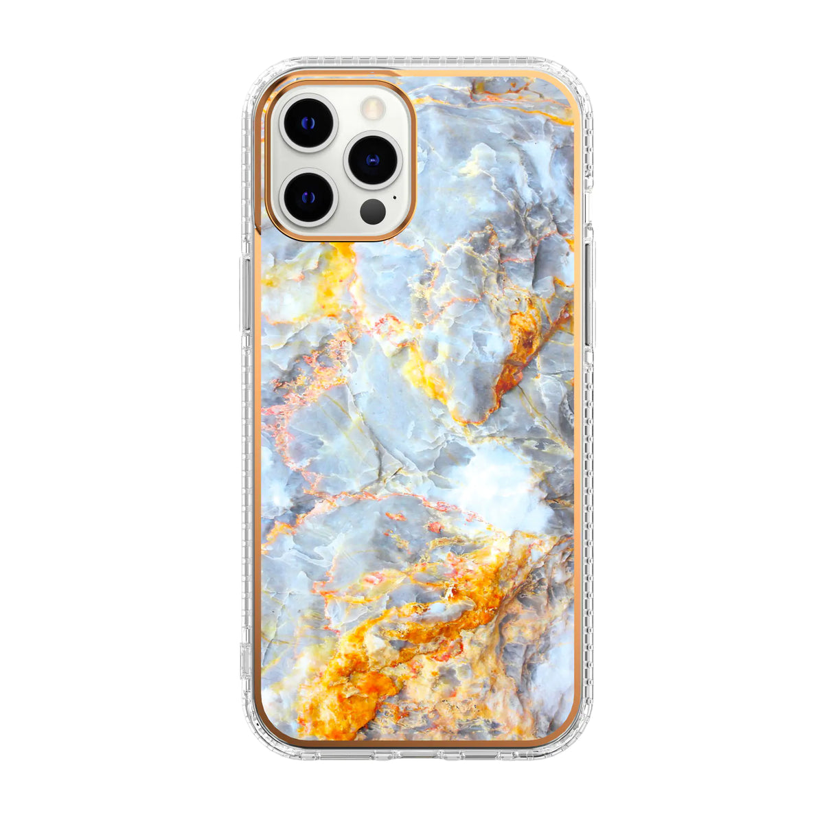 Mosaic Marble Pattern Floral Transparent Phone Case