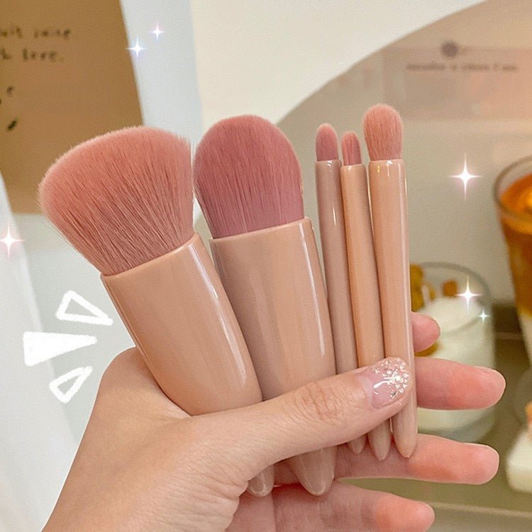 5PCS Soft Fluffy Makeup Brushes Set With Mirror