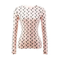 Women Long Sleeve Moon Print Crew Neck Shirt Soft Base Layer